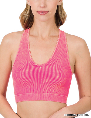 Erin Mineral Washed Ribbed Racerback Tank