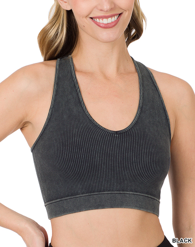 Erin Mineral Washed Ribbed Racerback Tank