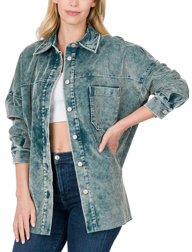 Charli Oversize Vintage Washed Corduroy Shacket