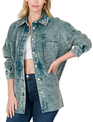 Charli Oversize Vintage Washed Corduroy Shacket