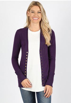 Snap Cardigan (Plus Size Available)