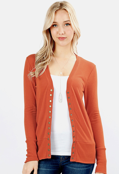 Snap Cardigan (Plus Size Available)
