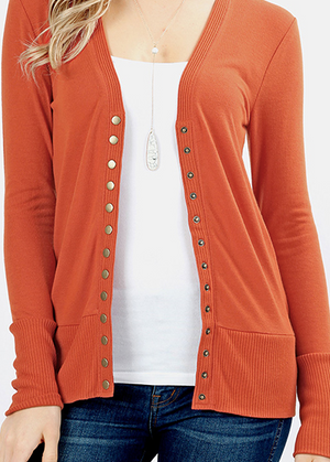 Snap Cardigan (Plus Size Available)