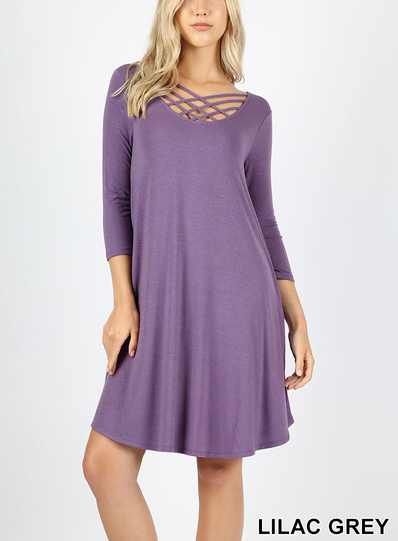 Lattice Dress with Pockets
