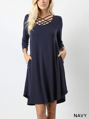 Lattice Dress with Pockets
