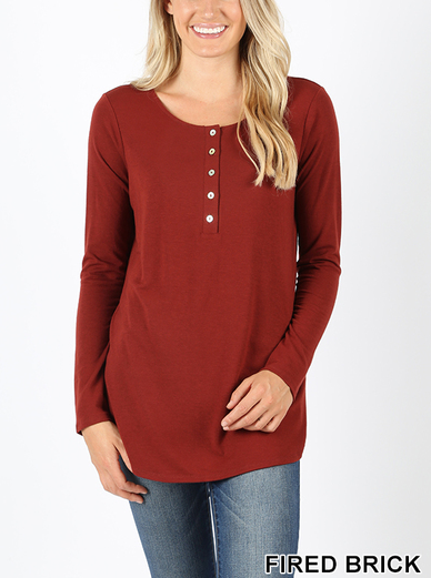 Long Sleeve Button Top