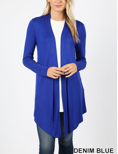 Drapey Open Front Long Sleeve Cardigan
