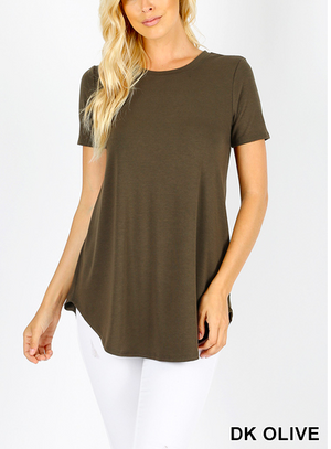Rayon Sleeve Round Neck Tee (Plus Size Also Available)