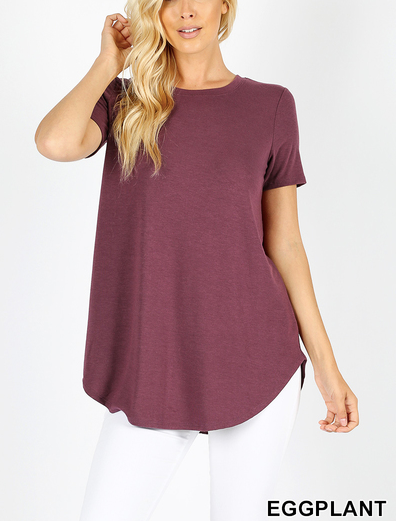 Rayon Sleeve Round Neck Tee (Plus Size Also Available)