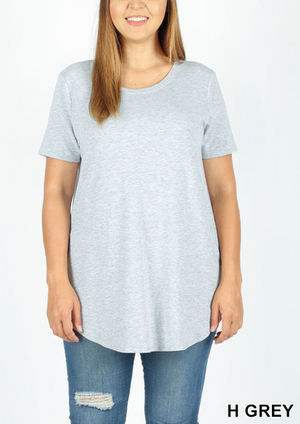 Rayon Sleeve Round Neck Tee (Plus Size Also Available)