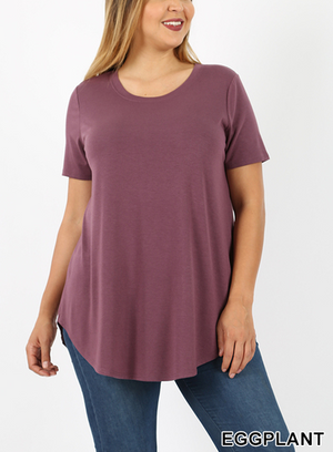 Rayon Sleeve Round Neck Tee (Plus Size Also Available)