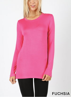 Premium Long Sleeve Round Neck Tee (Plus Size Also Available)