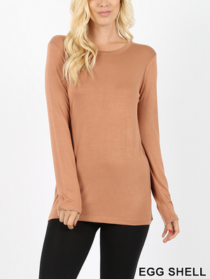 Premium Long Sleeve Round Neck Tee (Plus Size Also Available)