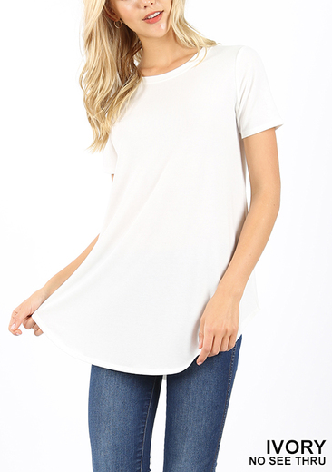 Rayon Sleeve Round Neck Tee (Plus Size Also Available)