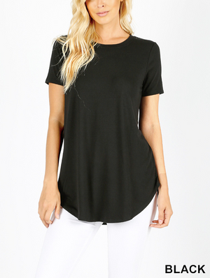 Rayon Sleeve Round Neck Tee (Plus Size Also Available)