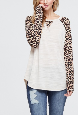 Lyra Leopard Print Raglan Top