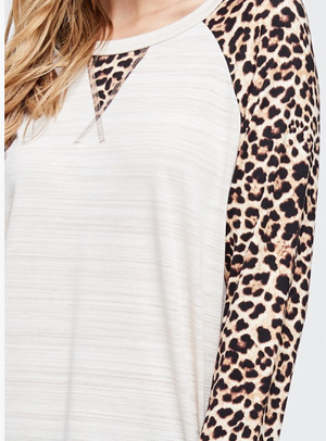 Lyra Leopard Print Raglan Top