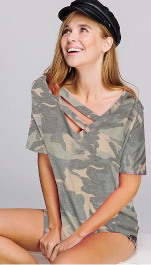 Dede Camo Double Strap Top