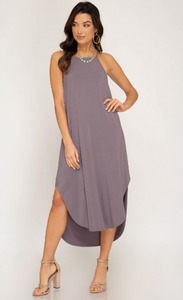 Celia Midi Dress with Rounded Hem