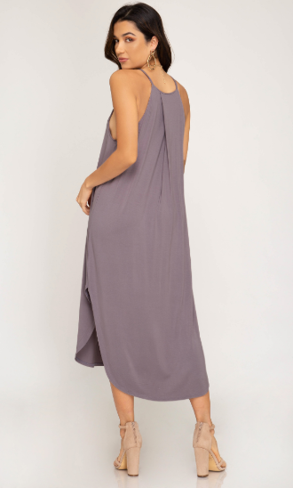 Celia Midi Dress with Rounded Hem