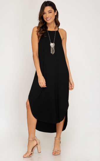 Celia Midi Dress with Rounded Hem