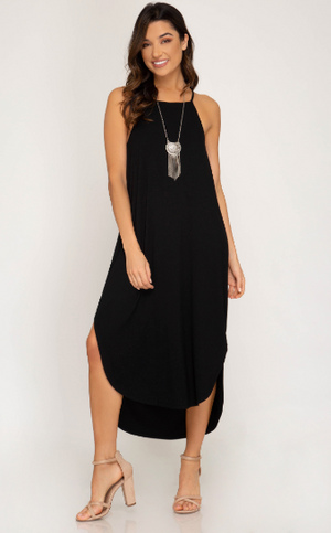 Celia Midi Dress with Rounded Hem