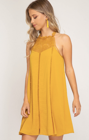 Gwynn Crochet Neck Dress