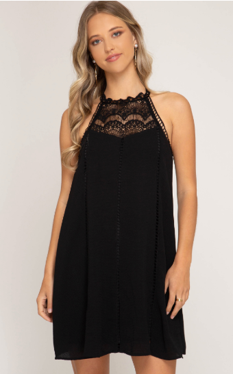 Gwynn Crochet Neck Dress