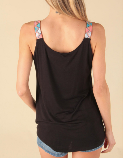 Mia Twist Front Pattern Strap Tank