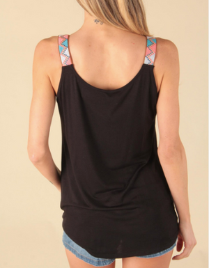Mia Twist Front Pattern Strap Tank