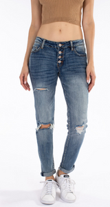 Caroline Five Button Distressed KanCan Jeans