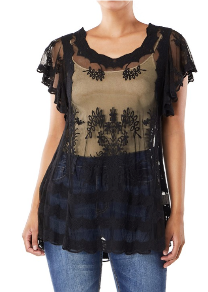 Reagan Black Lace Top