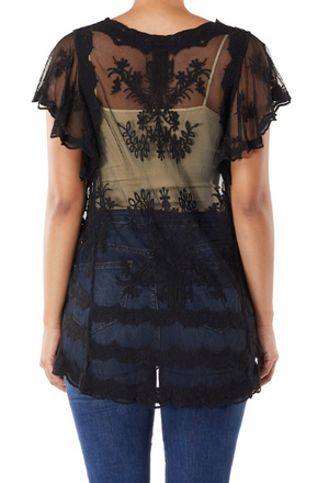 Reagan Black Lace Top