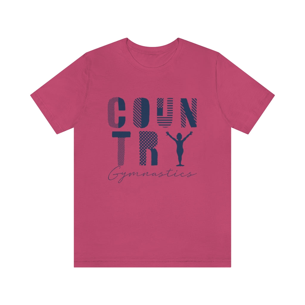 Country Gymnastics Adult Short Sleeve Tee with Back Design