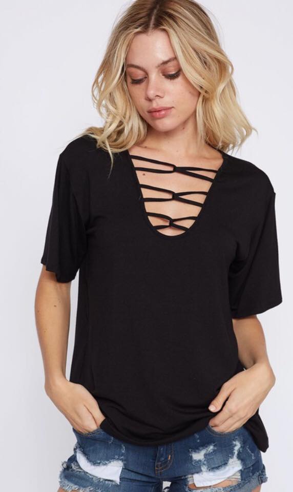 Black Pulled Tight Top