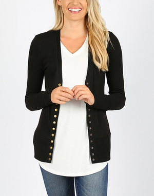 Snap Cardigan (Plus Size Available)