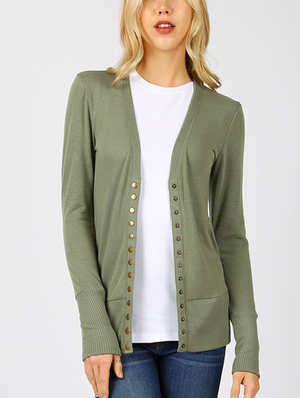 Snap Cardigan (Plus Size Available)