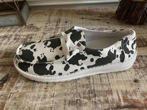 Cow Print Gypsy Jazz Slide On Shoes