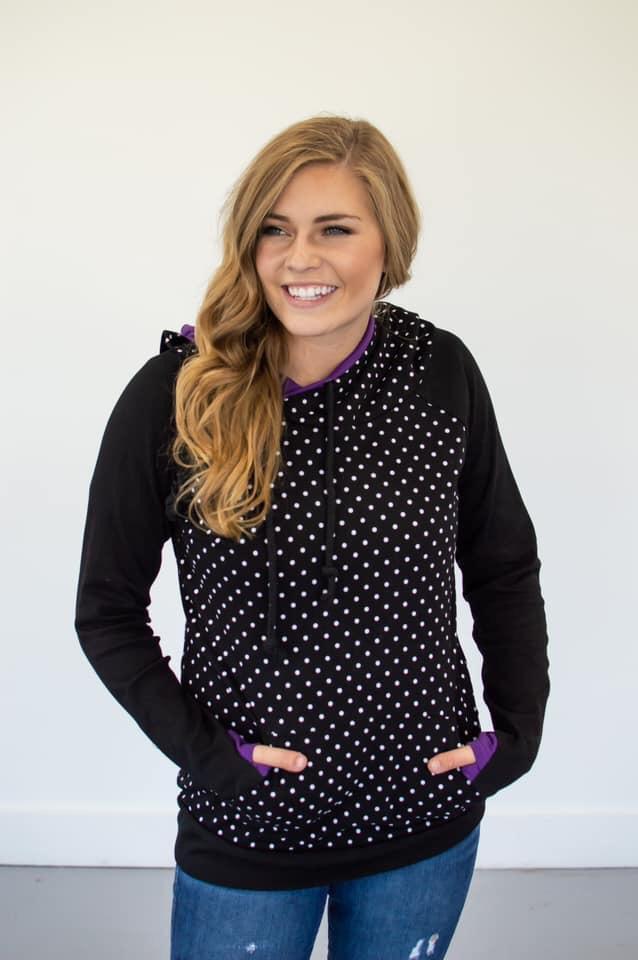 Bewitched Polka Dot Women's Double Hooded Sweatshirt