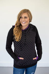 Bewitched Polka Dot Women's Double Hooded Sweatshirt