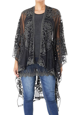 Tia Lace Hi-Lo Kimono