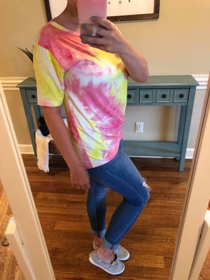 Sherbet Tie Dye Slouchy Pocket Tee