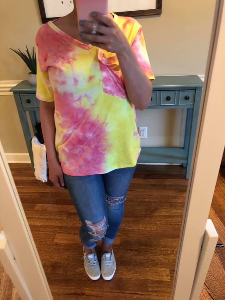 Sherbet Tie Dye Slouchy Pocket Tee