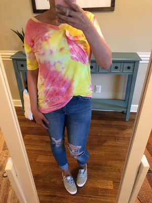 Sherbet Tie Dye Slouchy Pocket Tee