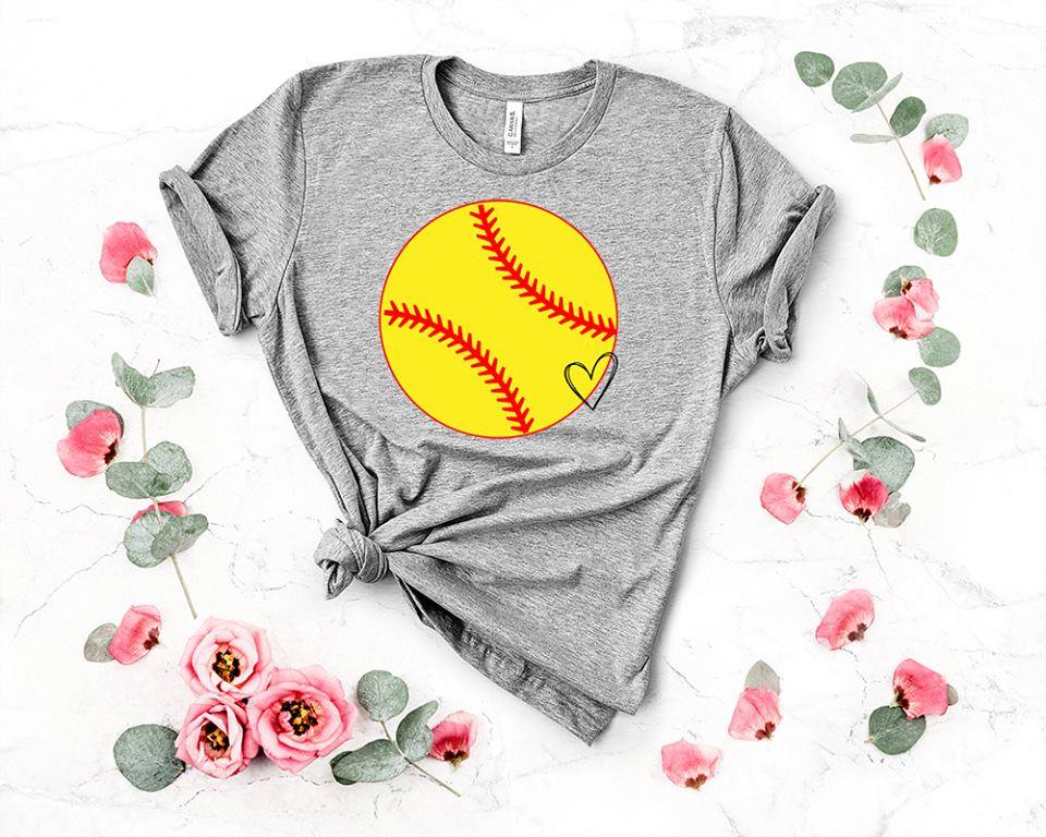 Women's Flowy Racerback Softball Heart Tank