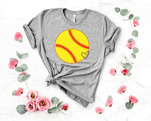 Women's Flowy Racerback Softball Heart Tank