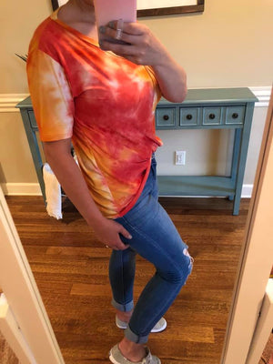 Sunrise Tie Dye Slouchy Pocket Tee
